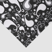 抽象芸術白黒チューリップペイズリーフローラ 薄葉紙 (詳細)