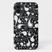 抽象芸術白黒チューリップペイズリーフローラ Case-Mate iPhoneケース (裏面)