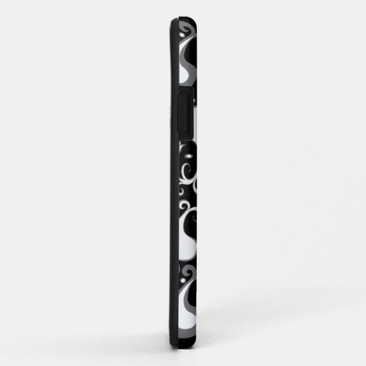 抽象芸術白黒チューリップペイズリーフローラ Case-Mate iPhoneケース (裏面/右)