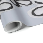 抽象芸術白黒デイジーパターン ラッピングペーパー (ロールコーナー)