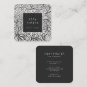 抽象芸術白黒デザイナー名刺 スクエア名刺 (正面/裏面)