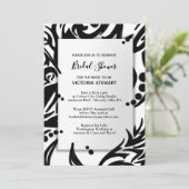 抽象芸術白黒トライバルブライダルシャワー 招待状 (スタンド正面)