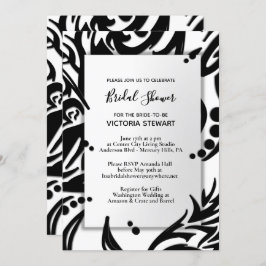 抽象芸術白黒トライバルブライダルシャワー 招待状