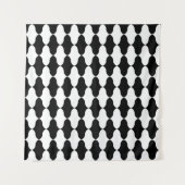 抽象芸術白黒パターン タペストリー (正面)