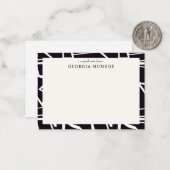 抽象芸術白黒パーソナライズされた文具 ノートカード (正面/裏面インサイチュ)