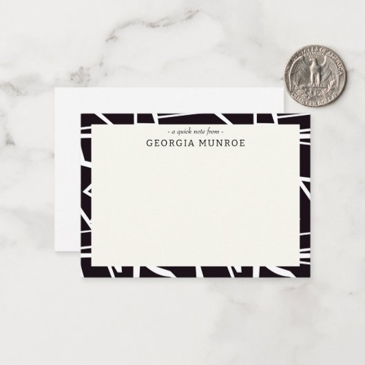 抽象芸術白黒パーソナライズされた文具 ノートカード (正面/裏面インサイチュ)