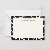 抽象芸術白黒パーソナライズされた文具 ノートカード (正面)