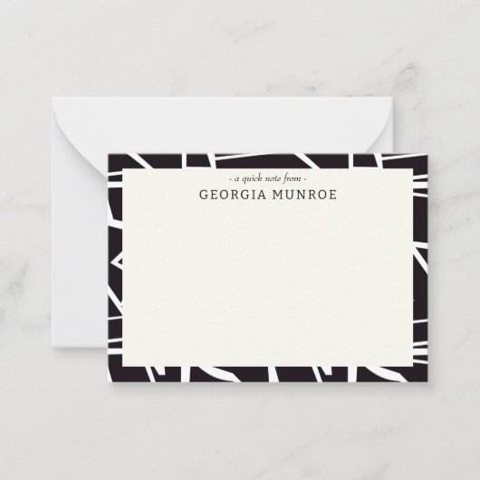 抽象芸術白黒パーソナライズされた文具 ノートカード (正面)