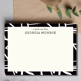 抽象芸術白黒パーソナライズされた文具 ノートカード