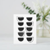 抽象芸術白黒フラットサンキューカード サンキューカード (スタンド正面)