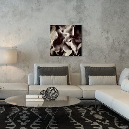 抽象芸術白黒フローラ ポスター