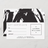 抽象芸術白黒ブラシストロークのギフトカード (正面/裏面)