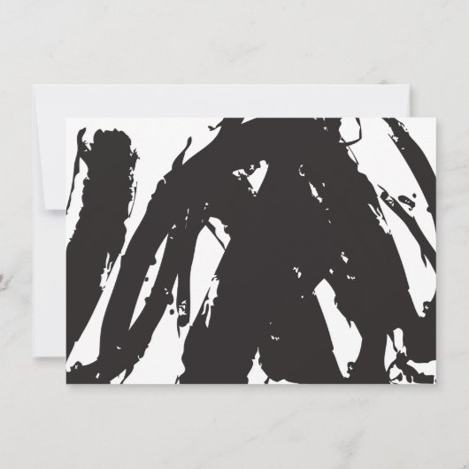 抽象芸術白黒ブラシストロークのギフトカード (裏面)