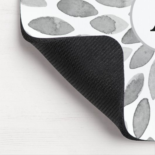 抽象芸術白黒ブラシストロークモノグラム マウスパッド (コーナー)