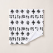 抽象芸術白黒マーク バスタオルセット (ウォッシュタオル)