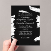 抽象芸術白黒ミュージック結婚式招待状 アクリル招待状 (インサイチュ (ポータブル))