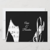 抽象芸術白黒ミュージック結婚式招待状 招待状 (裏面)