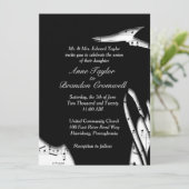 抽象芸術白黒ミュージック結婚式招待状 招待状 (スタンド正面)