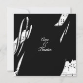 抽象芸術白黒ミュージック結婚式招待状 招待状 (裏面)