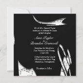 抽象芸術白黒ミュージック結婚式招待状 招待状 (正面)