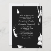 抽象芸術白黒ミュージック結婚式招待状 招待状 (正面)