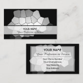 抽象芸術白黒モザイクのタイル模様 名刺 (正面/裏面)