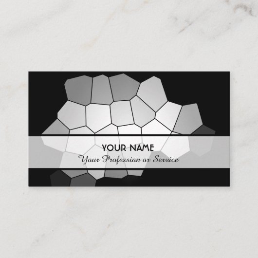 抽象芸術白黒モザイクのタイル模様 名刺 (正面)