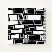 抽象芸術白黒モザイクスケッチブック行頭文字 ノートブック (裏面)
