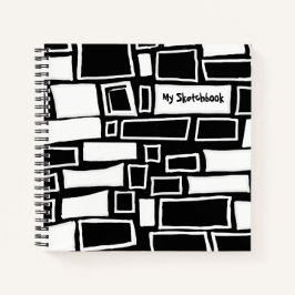 抽象芸術白黒モザイクスケッチブック行頭文字 ノートブック