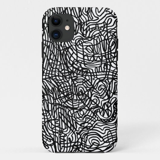 抽象芸術白黒ラインiPhone / iPadケース Case-Mate iPhoneケース (裏面)