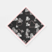 抽象芸術白黒ヴァレンティーンズデイハートラブシュ スタンダードランチョンナプキン (角)