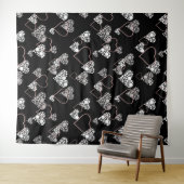 抽象芸術白黒ヴァレンティーンズデイハートラブシュ タペストリー (インサイチュ(横))