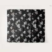 抽象芸術白黒ヴァレンティーンズデイハートラブシュ タペストリー (正面(横))