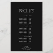 抽象芸術白黒価格表 チラシ (正面)