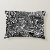 抽象芸術白黒大理石 アクセントクッション (裏面)