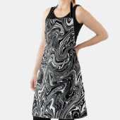 抽象芸術白黒大理石 エプロン (インサイチュ)