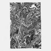 抽象芸術白黒大理石 キッチンタオル (縦)