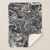 抽象芸術白黒大理石 シェルパブランケット (正面)