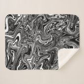 抽象芸術白黒大理石 シェルパブランケット (正面(横))