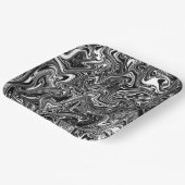 抽象芸術白黒大理石 ペーパープレート (傾斜あり)