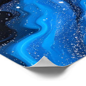 抽象芸術白黒大理石 ポスター (角)