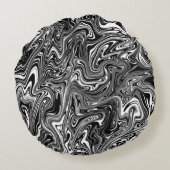 抽象芸術白黒大理石 ラウンドクッション (裏面)