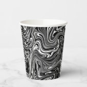 抽象芸術白黒大理石 紙コップ (左)