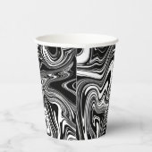抽象芸術白黒大理石 紙コップ (右)