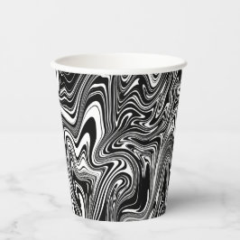 抽象芸術白黒大理石 紙コップ