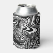 抽象芸術白黒大理石 缶クーラー (缶正面)