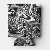 抽象芸術白黒大理石 缶クーラー (正面)