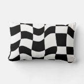 抽象芸術白黒市松模様に ランバークッション (裏面)