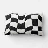 抽象芸術白黒市松模様に ランバークッション (正面)