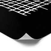 抽象芸術白黒幾何モダン格子 ポスター (角)